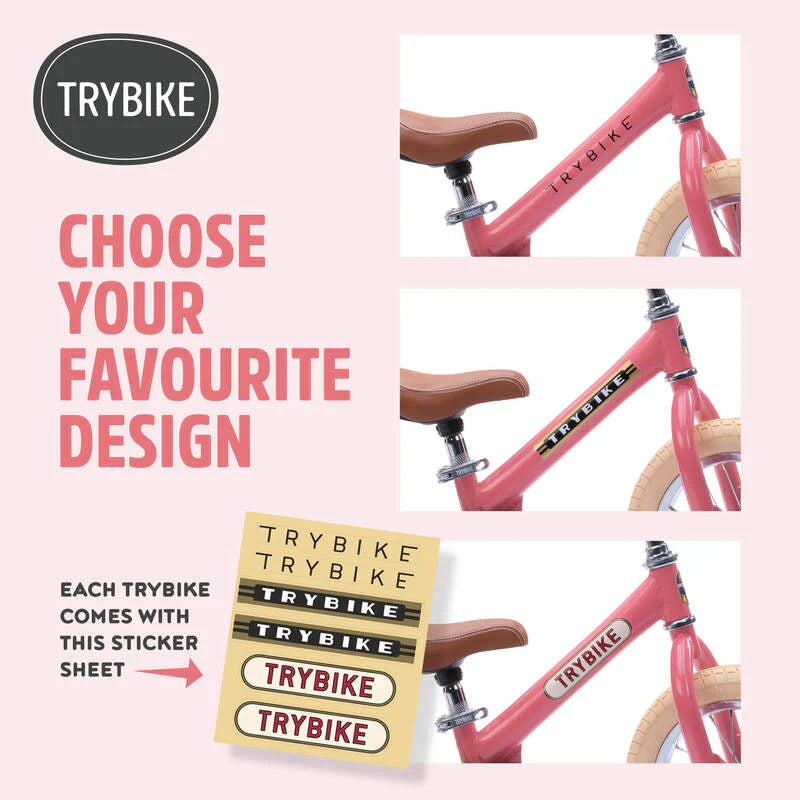 Pink Vintage Balance Bike & Trike – Trybike Steel | Balance Bike NZ