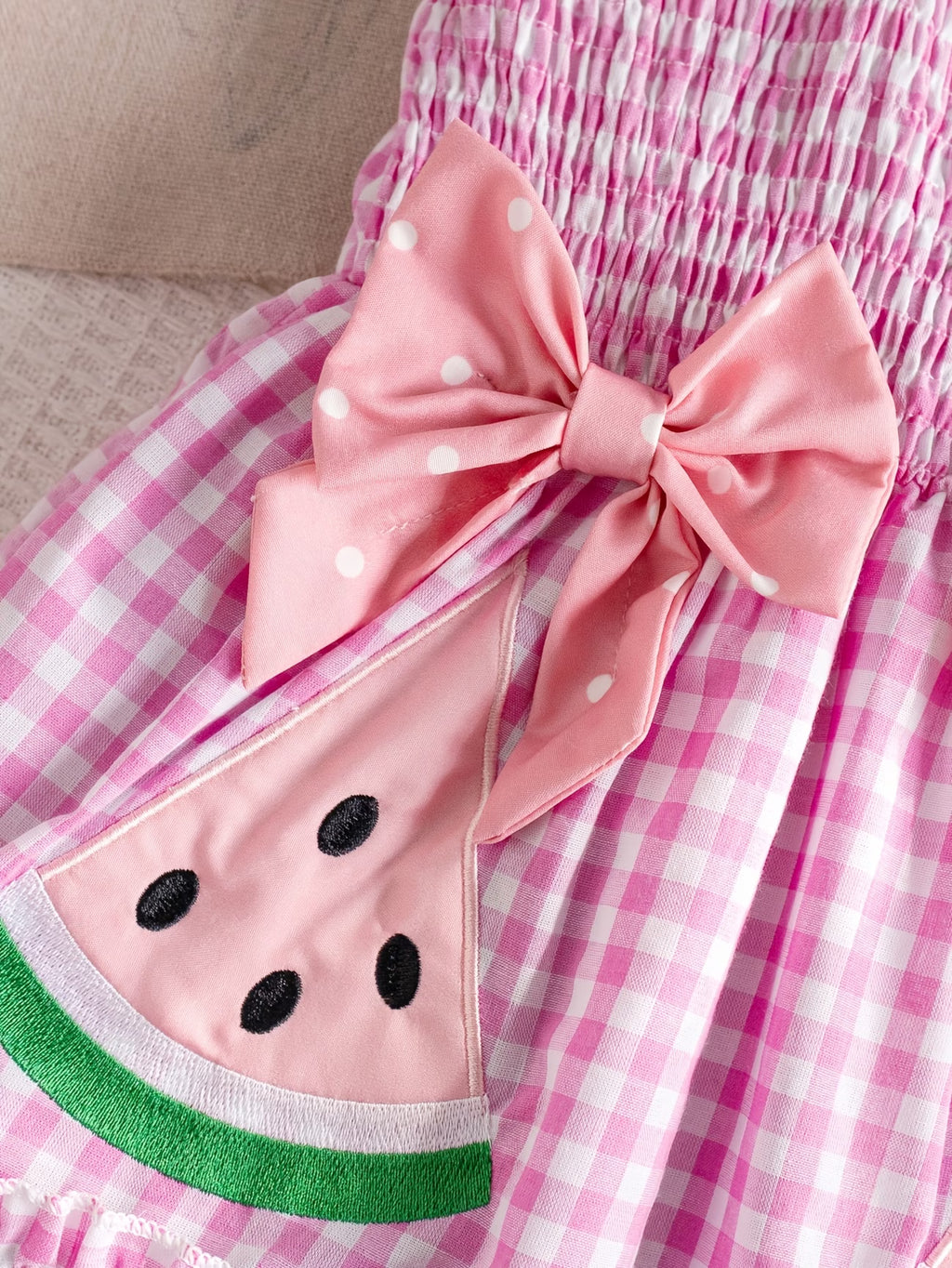 Water Melon Appliqué Embroidery Dress